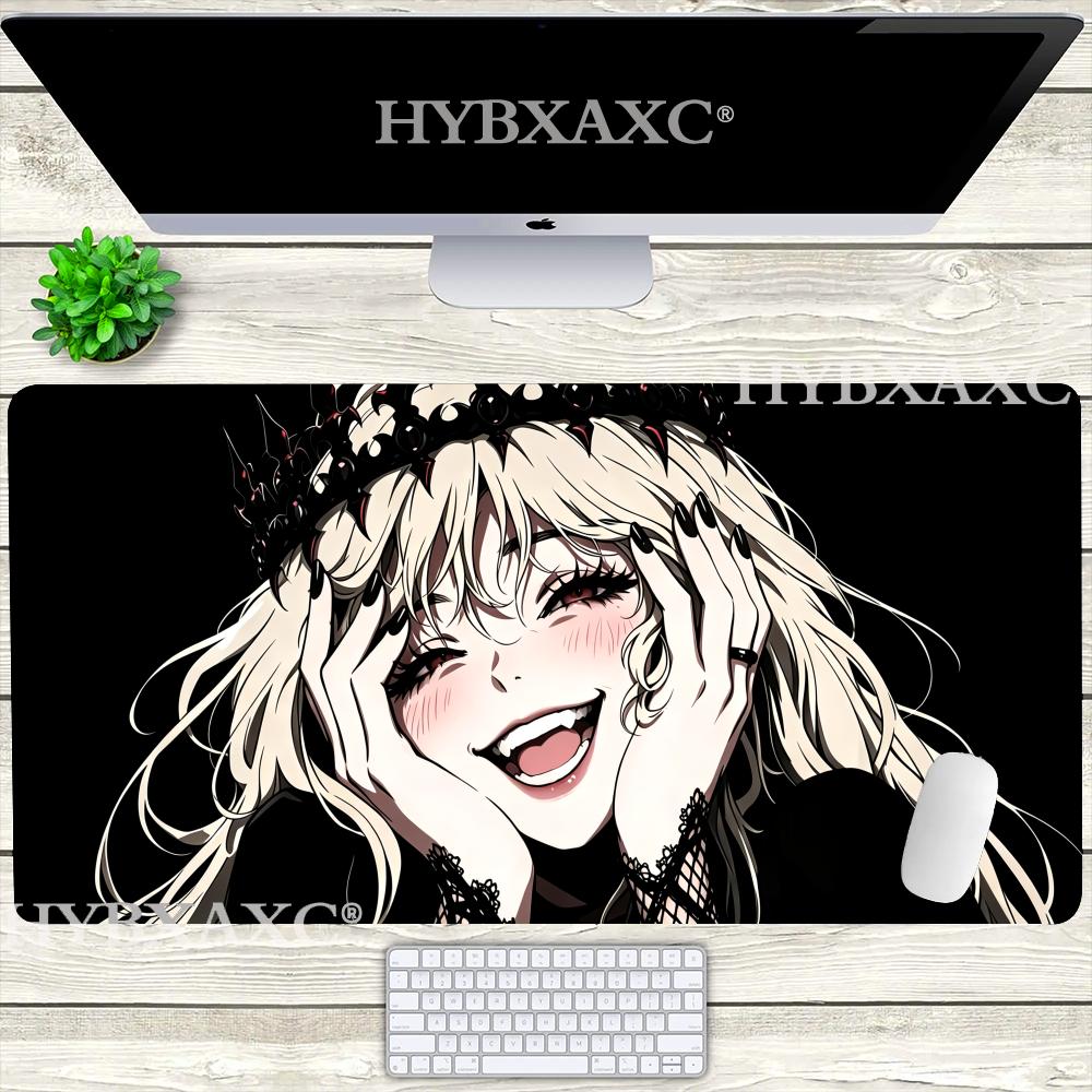 HYBXAXC Gothic Anime Vampire Girl Mouse Pad Dark Aesthetic Desk Mat Large NonSlip Gaming Mousepad for Gamer