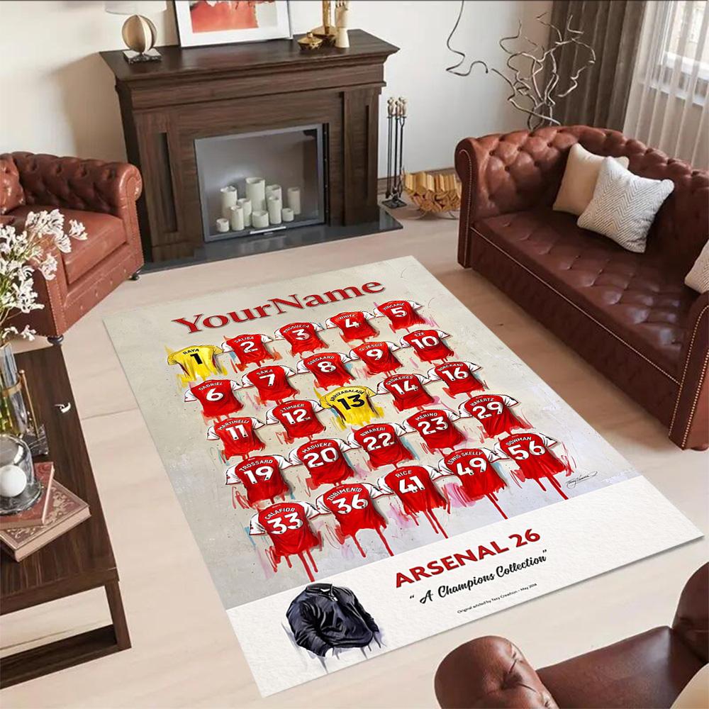 Arsenal Customize Your Name Carpet Suitable for Hallway Outdoor Living Rooms Dining Room Antislip Carpet Anime Office Decor