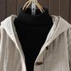 2025 Winter Quilted Retro Horn Button Cotton Linen Jacket