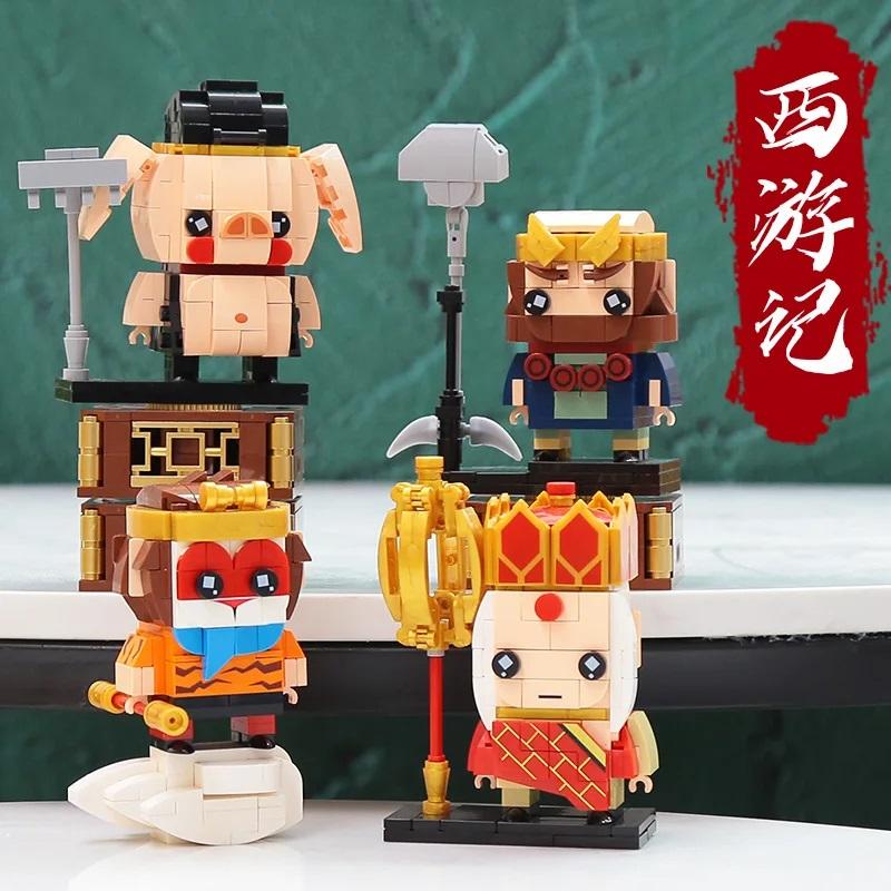 DECOOL Journey To the West Brickheadz Building Blocks Monkey King Pigsy Demon Bull King Bricks Toys For Boys Children Gifts