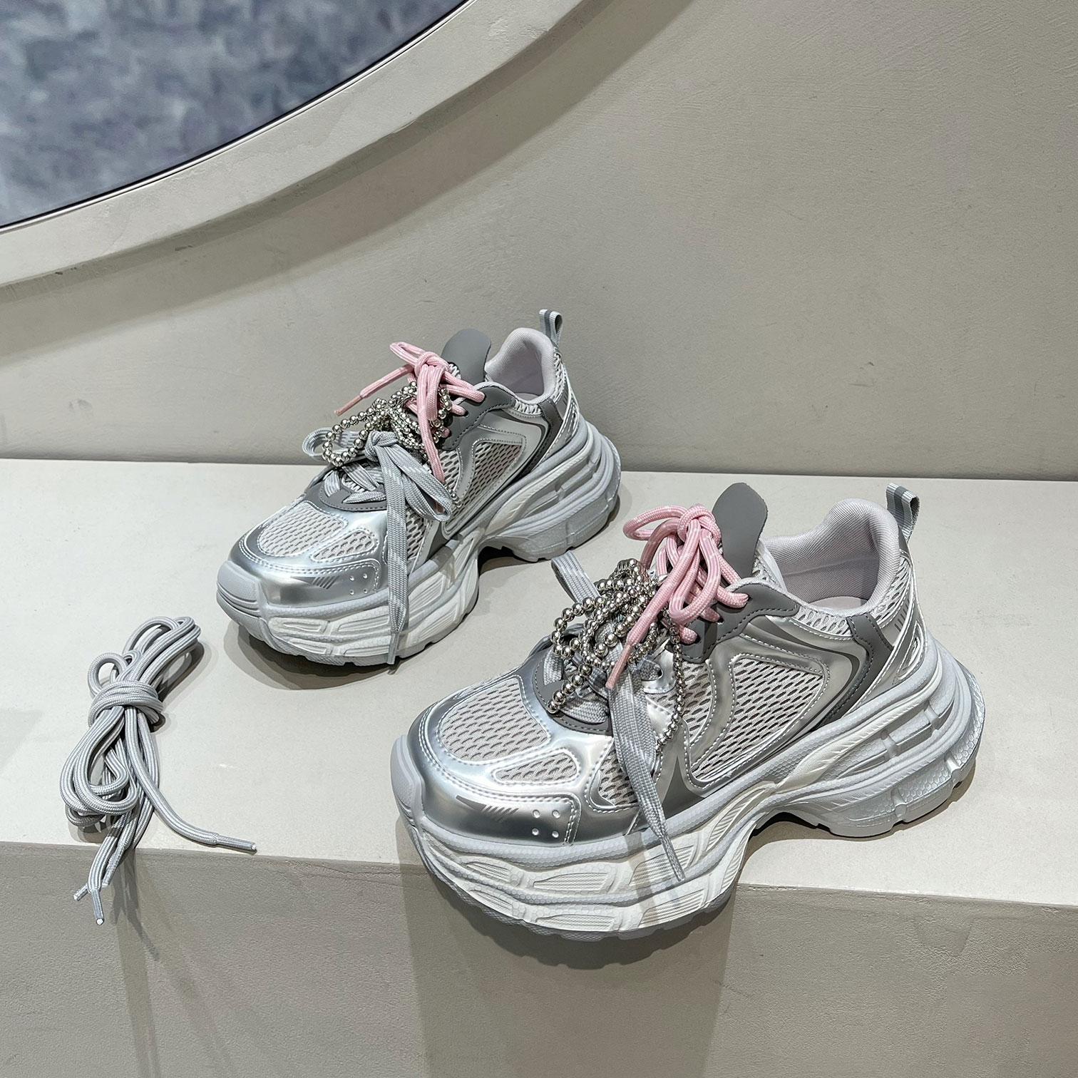 

Leather shoes children s new heightening shoes fashionable foreign versatile platform shoes casual fashion 40 срібний