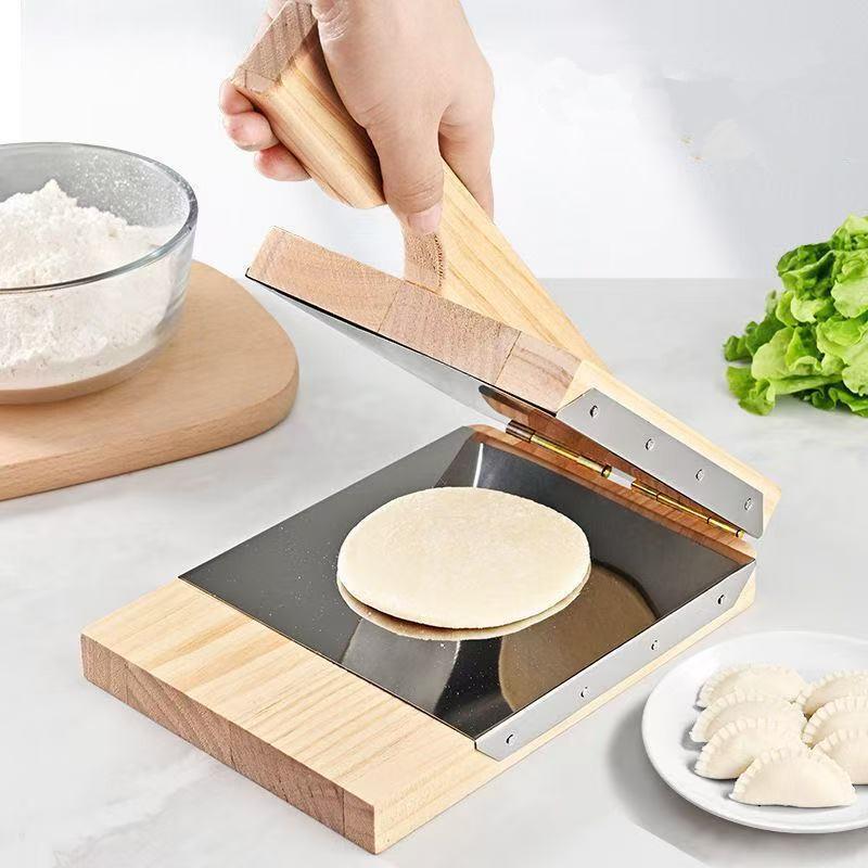Pressa per Tortillas in Legno Pressa per Impasto di Ravioli Stampo Fatto a Mano per Pasticceria per Cucina di Casa Intrattenimento Familiare