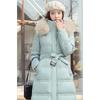 Winter New Down Cotton-padded Clothes Women's Long Over-knee Large Fur-neck Cotton-padded Clothes Thickened Loose Large-size Cotton-padded Jacket