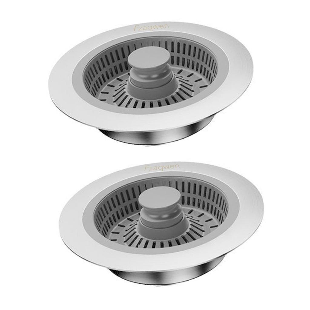 Kitchen Sink Strainer and Stopper Combo Drain Cover Anti Clogging Metal Accessories Practical Effectively Popup Sink Stopper