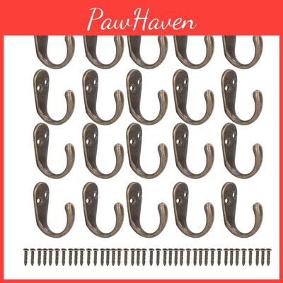 Vintage 20set Wall Bronze Hooks Zinc Alloy Retro Style Decorative Hanging Hooks For Farmhouse