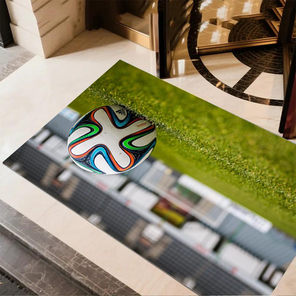 Soccer Field Ball Floor Rug Office Rug Perfect for Decorate Room Outdoor Dining Room Dormitory Antislip Carpet Office Home Decor Gift for Festivals