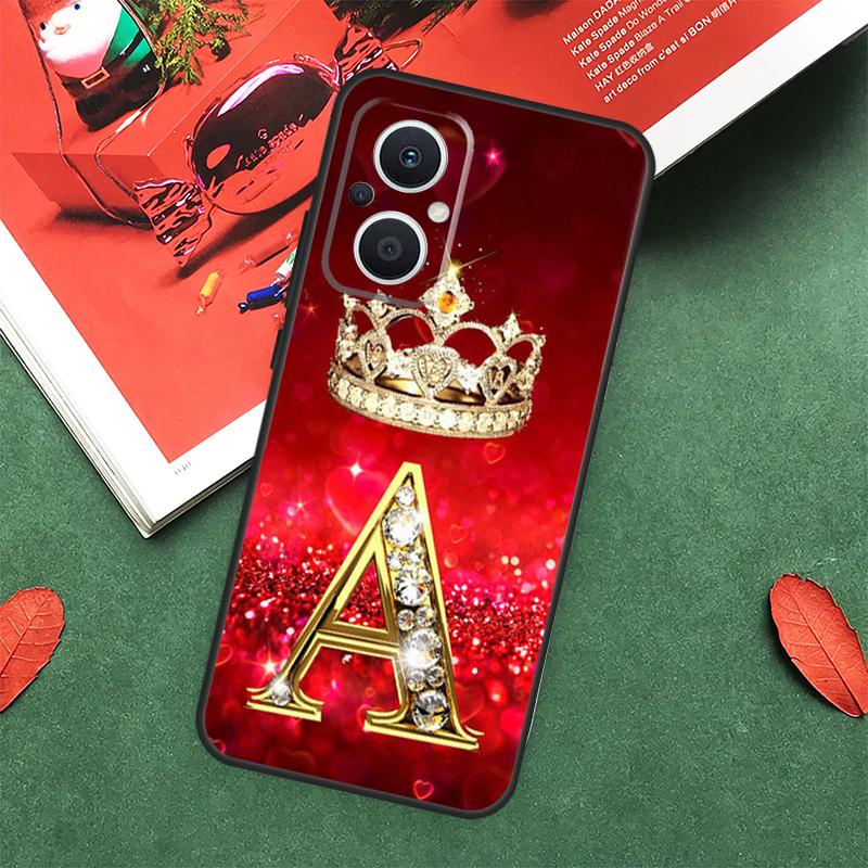 Red Diamonds Letter Funda For OPPO Reno 8 4 5 6 7 Lite 8T 4Z 5Z 10 Pro OPPO Find X3 X2 Neo X5 Lite X6 Pro Case