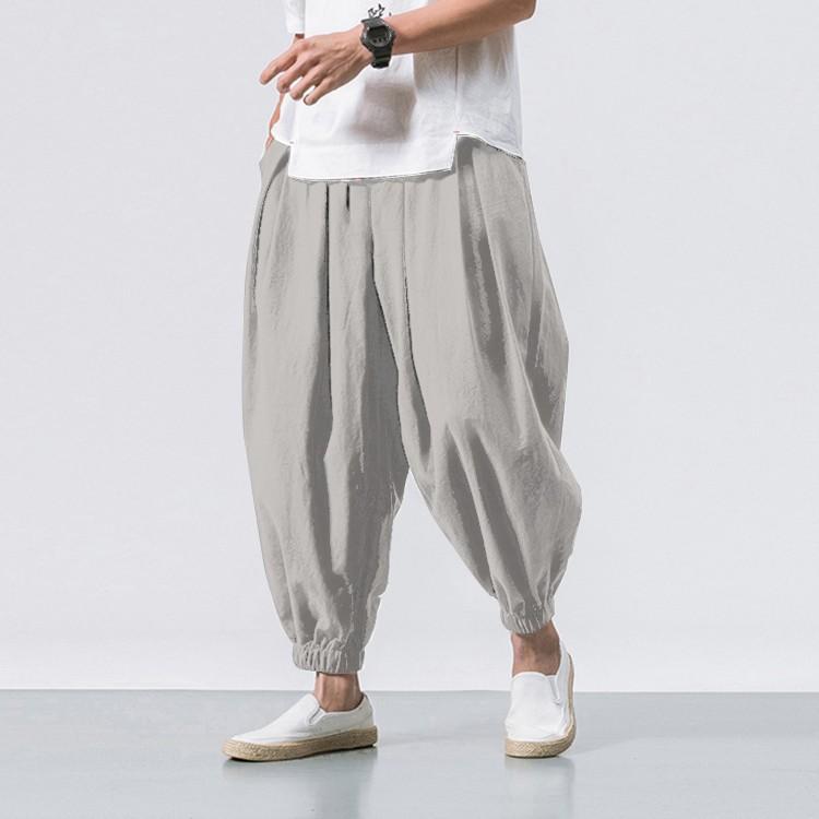 Pantaloni casual largi pentru bărbați, cu aspect uzat, pantaloni casual largi pentru bărbați