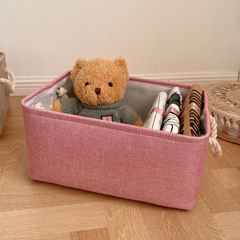 

Товары для дома Хозяйственные принадлежности Сортировочная корзина Складная льняная коробка-органайзер Корзина для белья Экономия места Хранение косметики S 30x20x15cm розовый