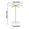 Decorative Gold Metal Jewelry Stand 48 Hooks 360° Rotation Design Large Capacity Necklace Bracelet Organizers Compact Display
