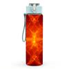 1 Stück Hellrot-Orange Burst Kosmische Energie Aufdruck 750ml Farbe Kunststoff Sportwasserflasche Auslaufsicher Klappdeckel mit Strohhalm Geeignet für Sport Büro Heimgebrauch