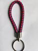 Woven Leather Cord Metal Keychain Pendant