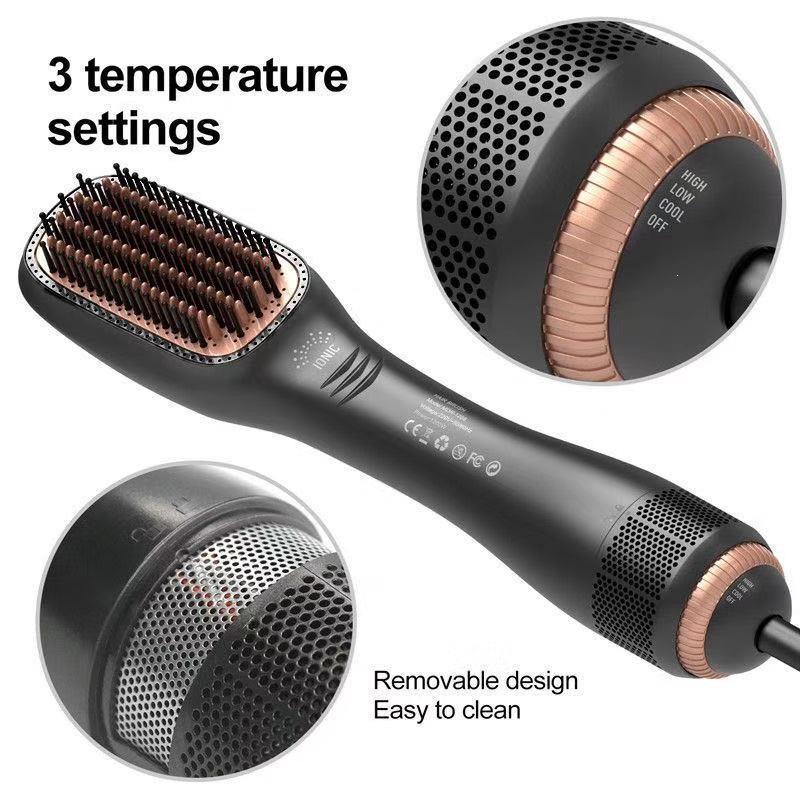 3-in-1 Heißluft-Stylingbürste: Föhnen, Locken & Glätten mit einstellbarer Temperatur
