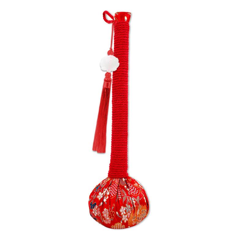 Year of the Horse Mugwort Meridian Massage Hammer - Solid Color Brocade Multifunctional Health Gift