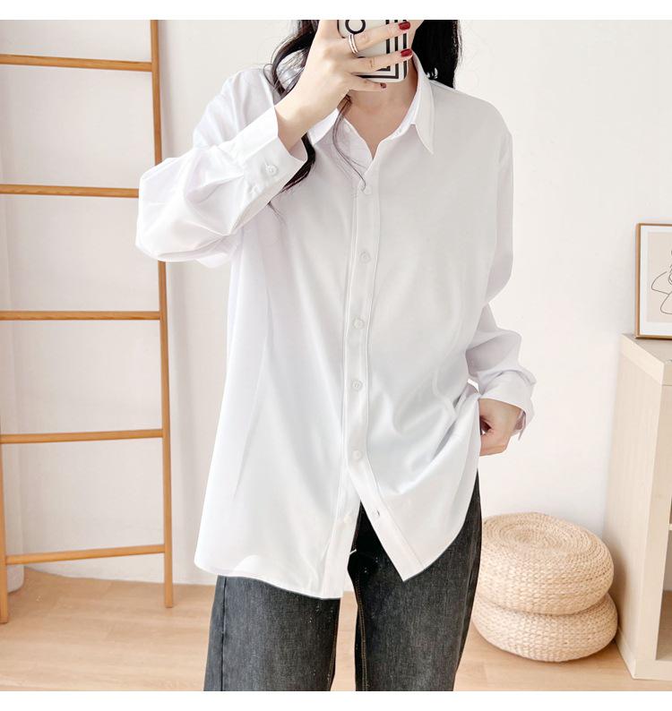

Женская хлопковая рубашка с длинным рукавом большого размера - Простая, профессиональная формальная одежда для офиса, элегантная рабочая одежда для размеров до 300 цзинь 8XL