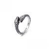 Punk Double Snake Ring for Men Size 6-12 Stainless Steel Gothic Reptile Unisex Finger Bague Jewelry