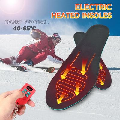 Palmilhas elétricas aquecidas com controle remoto e recarregáveis por USB para aquecimento no inverno