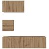 Wall Mounted TV Cabinet Set 4 pcs Artisan Oak Wood Based Material