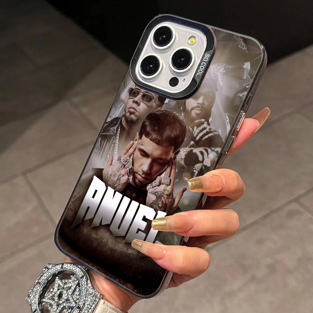 R-Rapper Anuel AA Phone Case For iPhone 17,16,15,14,13,12,11 Plus,Pro Max,XS,Colorful Silver Black Cover