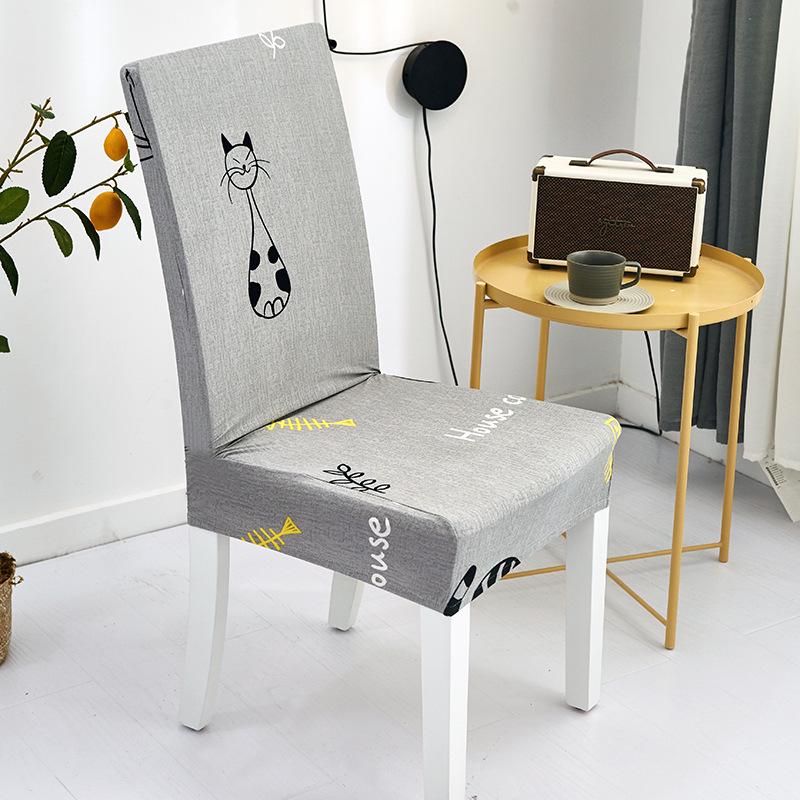 Elastic Printed Chair Cover for Dining and Hotel Use