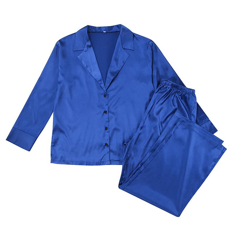 Hirsionsan свободные рубашки с длинными рукавами и шелковистые брюки заниженные комплекты — фото 14