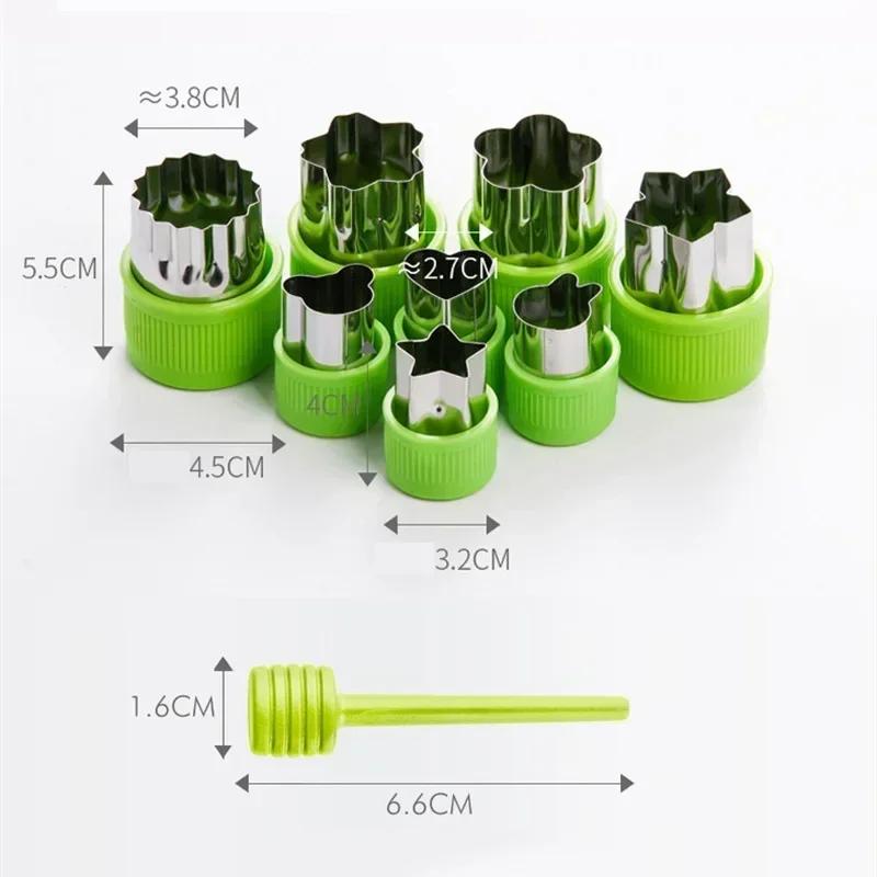 6/8/10pcs Star Heart Shape Vegetables Cutter Fruit Pastry Mini Pie Cutter Kids Food Cookie Mold Baking Tools Kitchen Gadgets