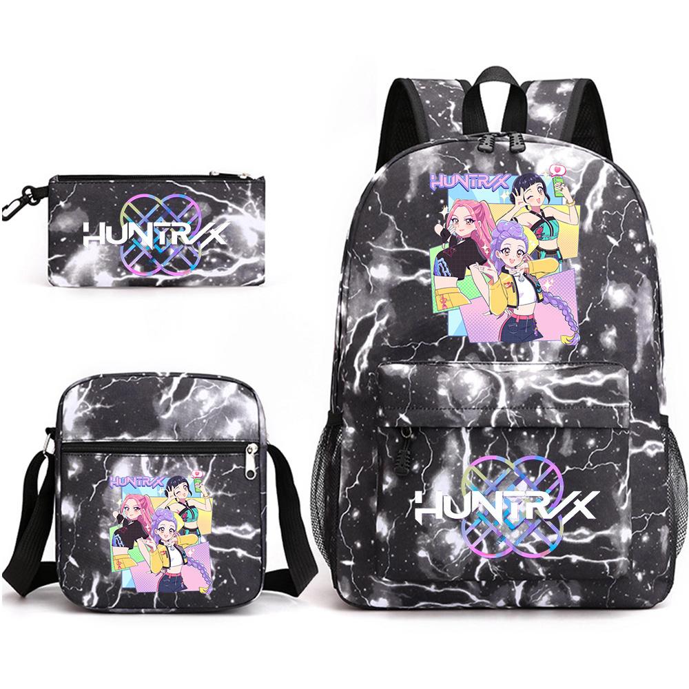 3Pcs/set Cute Cartoon Printed Backpack with Shoulder Bag Pencil Case for Teenager Student Boy Girl School Bag Large Capacity Bookbag Kid Gift