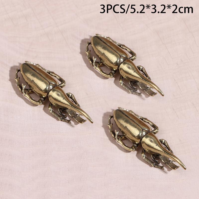 Vintage Brass Beetle Figurine Retro Creative Insect Craft Ornaments Metal Artistic Ornaments Office Home Desktop Decoration