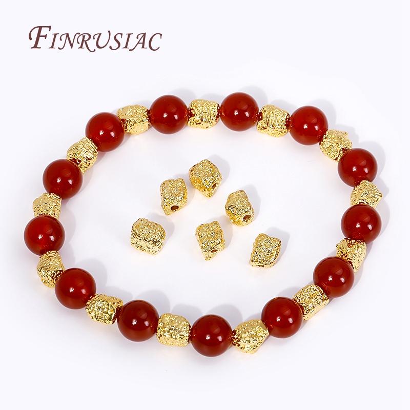7X5.5MM Brass Metal Beads 18K Gold Plated Irregular Geometry Spacer Beads Bracelet Beads Jewelry Making Supplies Wholesale