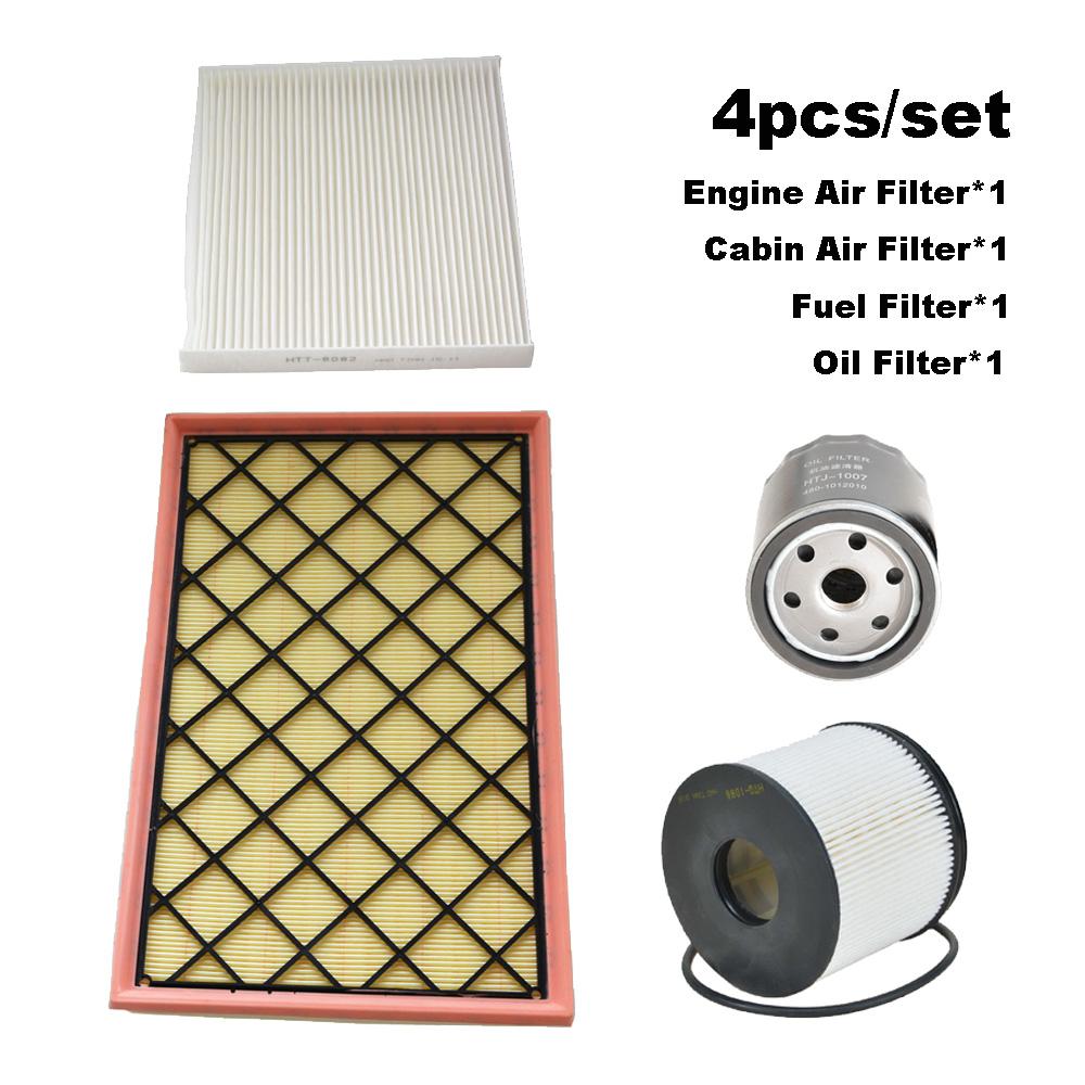 4pcs Filter Set For Saic MAXUS Deliver 9 2.0TDI-Diesel 2019-2023 V90 Engine Cabin A/C Fresh Air Fuel Oil Filter Parts C00176661 4pcs Set B