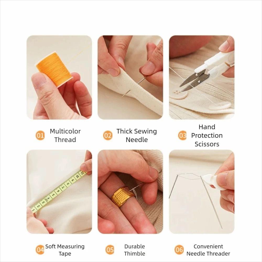 Portable DIY Sewing Box Set Magnetic Threads Needle Thread Box Double Layer Multifunctional Hand Sewing Tool Kit DIY Craft