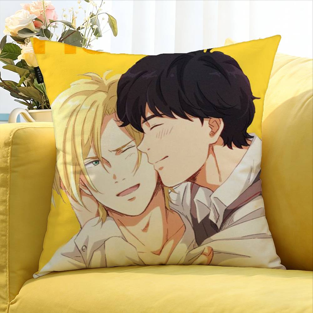 Banana Fish Anime Verschiedene Größen Quadratische Kissenhülle Für Auto Haus Schlafzimmer Dekoration
