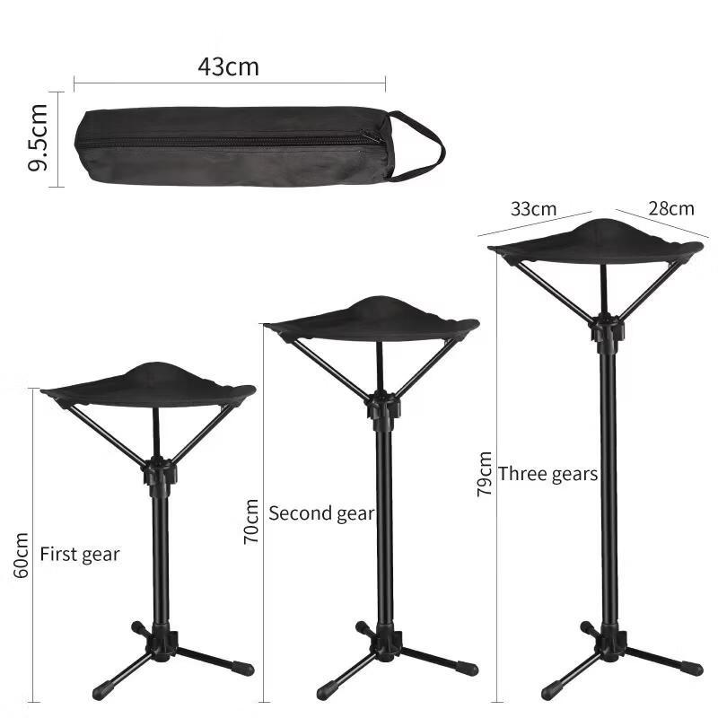 Portable Aluminum Alloy Folding Tripod Stool