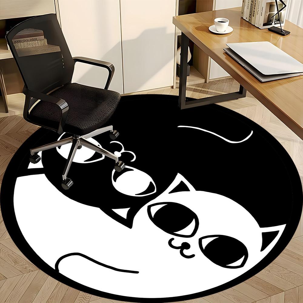 1pc Kittens Cats Office Round Area Rug, Under Office Chairs Bedroom Living Room Home Decor, Room Deco, Available In Various Sizes