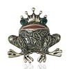 Crystal Frog Brooches for Women Green Color Animal Brooch Pin Luxury Vintage Jewelry Coat Accessories