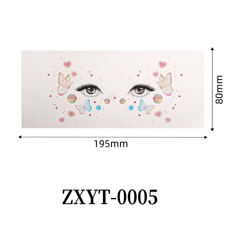 Sparkling Butterfly Mermaid Temporary Face Tattoos Fairy Makeup for Princess Parties Halloween and Stage Performances