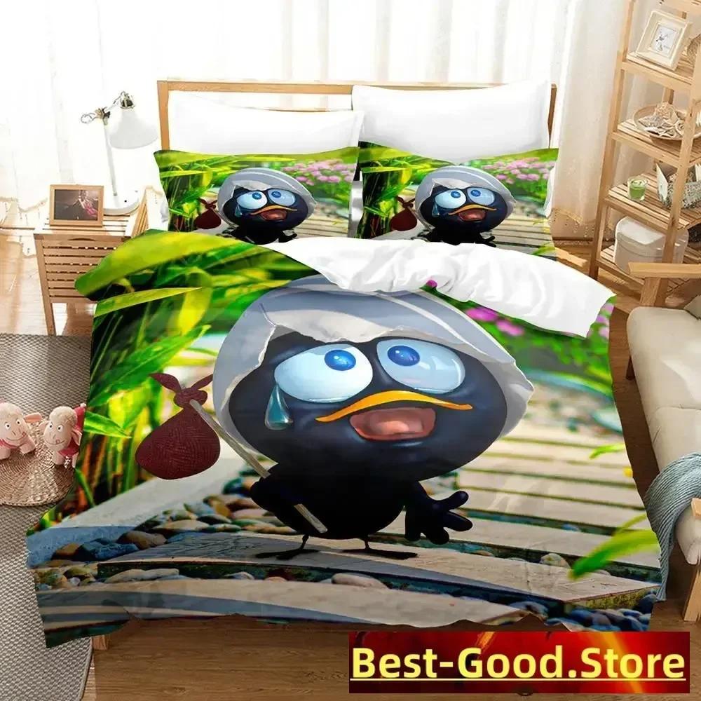 Cute Calimero Bedding Set Single Twin for Full Queen King Size Bed Set Aldult Kid Bedroom soft Duvetcover Sets Kawaii Bed