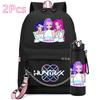 2Pcs/set Anime Cute Kpop Printed Backpack with 750Ml Water Bottler for Teenager Girl Boy Bookbag Kid Gift Large Capacity Travel Bag Rucksak