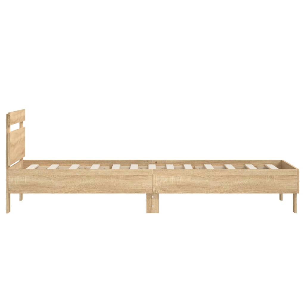 Vidaxl Bed With Headboard, Without Mattress, Sonoma Oak, 90X190 Cm