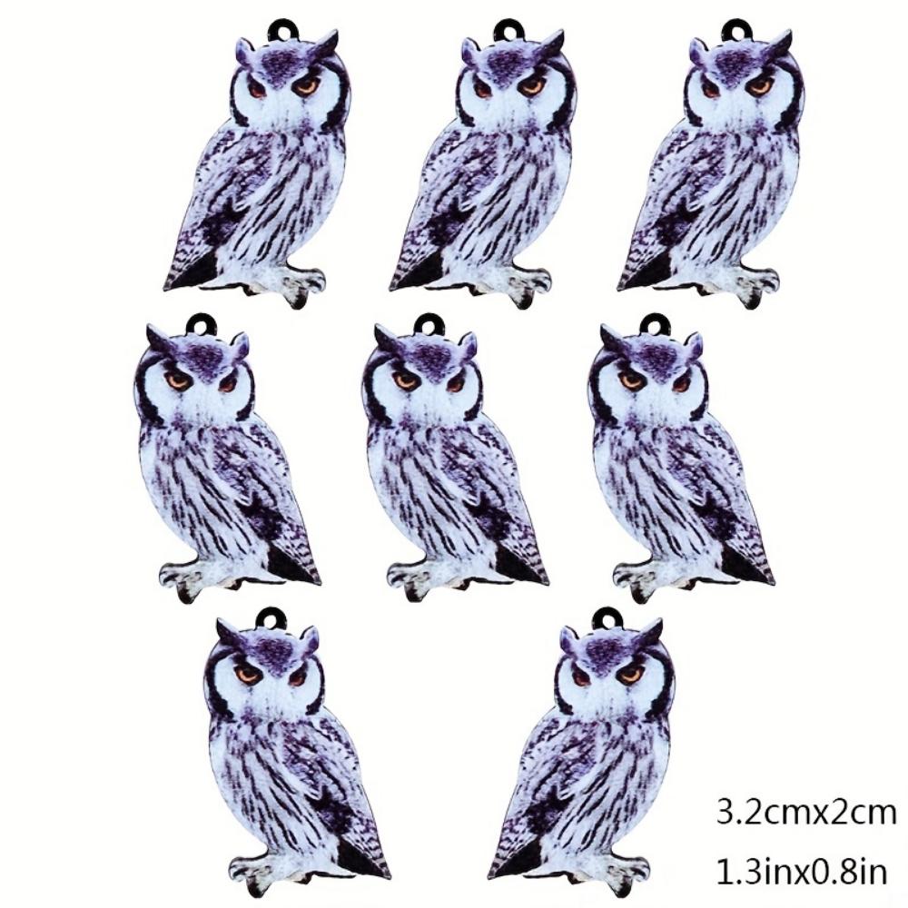8 Pieces Animal Theme Acrylic Pendant Cute Pigeon Owl Parrot Eagle Hummingbird etc Shape Charm Beads DIY Jewelry Bracelet Necklace Making Kit