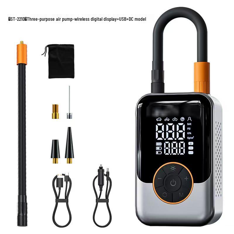 Wireless Portable High-Pressure Car Tire Inflator with Dual Screen Gauge