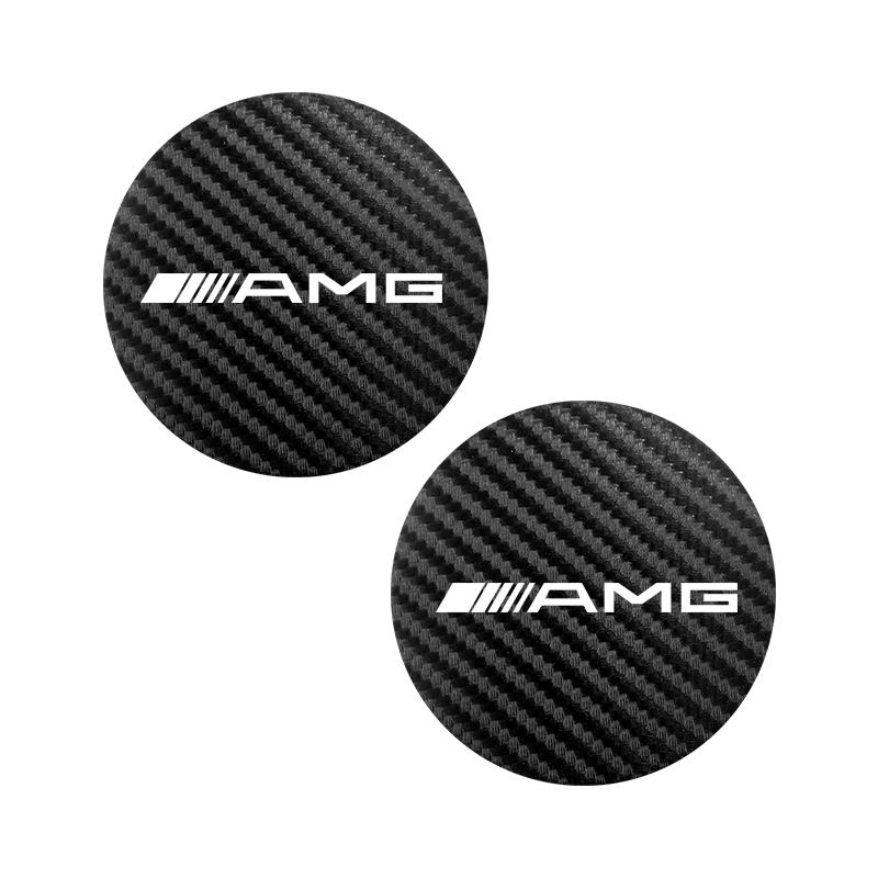 JBCR1 2Pcs Car Carbon Fiber Water Cup Mat Coaster Non Slip Pad For Mercedes Benz AMG W203 W206 W220 W205 W211 W212 W201 W168 W167 W169