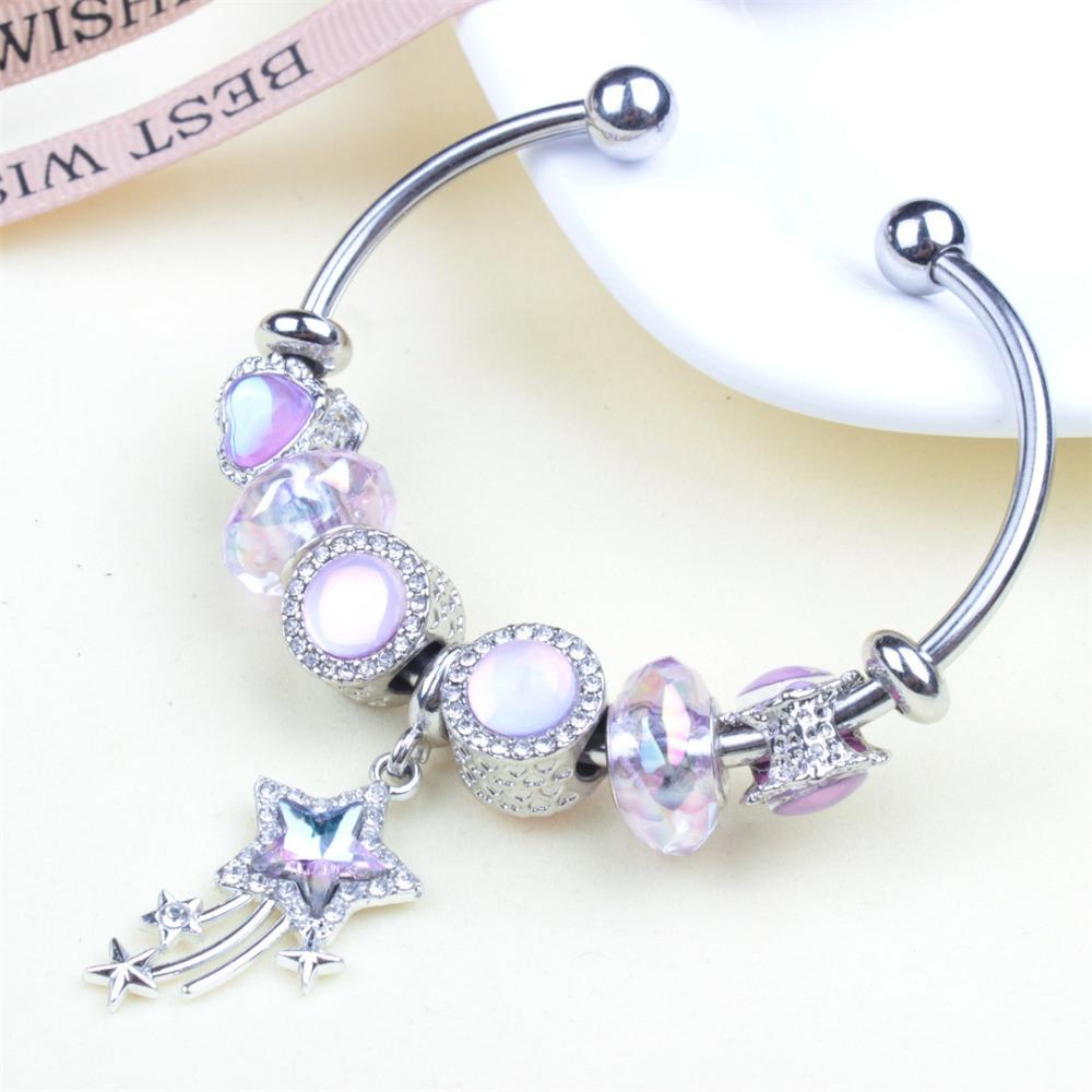 Beaded Bracelet Bangle Multi Element Stainless Steel Copper Alloy Open Spring Snake Bone Chain