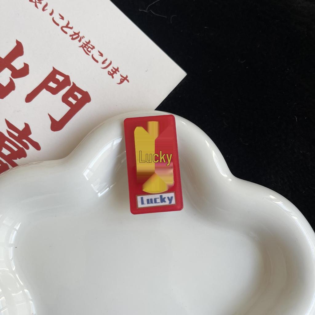 Auspicious Red Letter Double Layer Acrylic Hair Clip