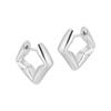 Fine Jewelry Earrings 925 Sterling Silver Geometric  Irregular Silver Earrings Minimalist Hoop Earrings for Women