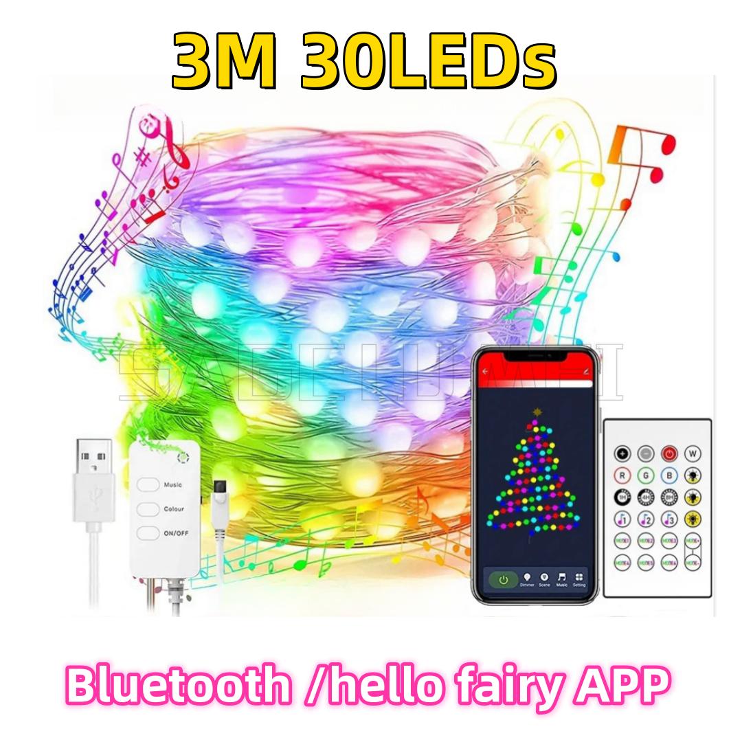 

10 м Умная гирлянда RGBIC LED с управлением через приложение, лампа, декор для дома, спальни, свадьбы, вечеринки, сада, Рождества, Нового года