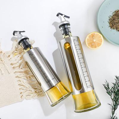 Multifunctional Oil Bottle with Scale Glass Seasoning Storage Dispenser for Kitchen Jam Stor