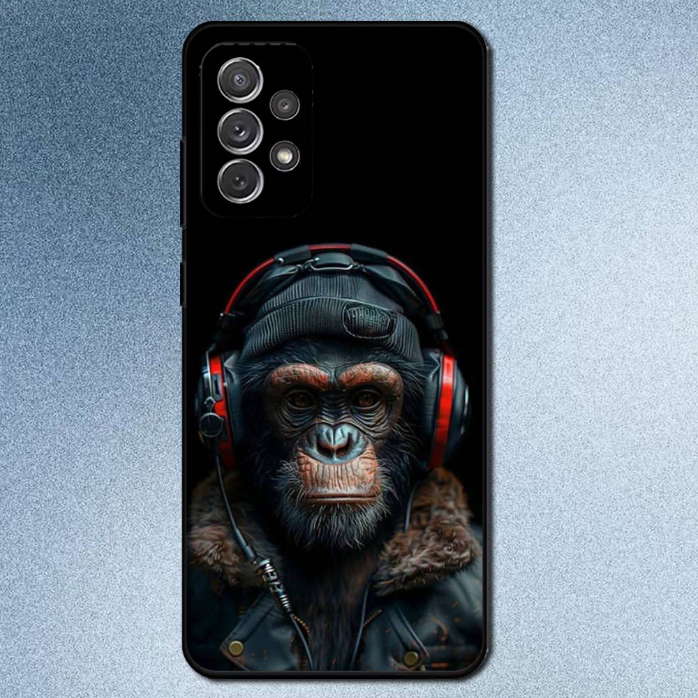 

Monkey Music Meme Phone Case For Samsung S25,S24,S21,S22,S23,S30,Ultra,S20,Plus,Fe,Lite,Note,10,9,5G Black Cover Samsung S24
