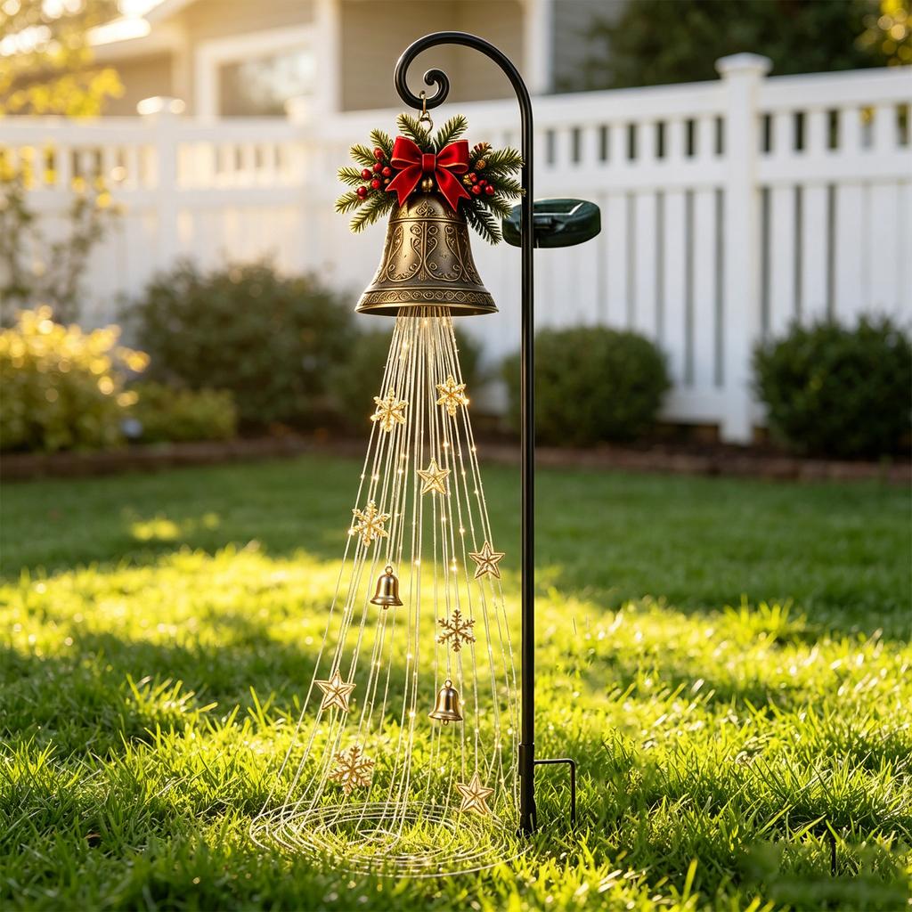 Christmas Bell Garden Light Outdoor Hanging Decorative Light for Yard Patio
