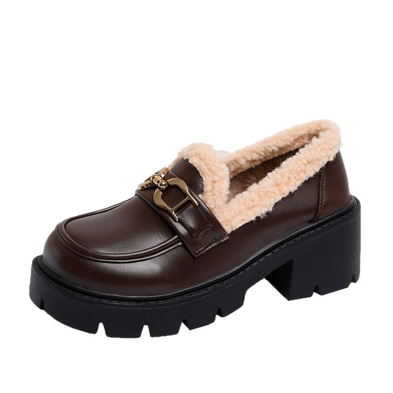 2 British style platform small leather shoes 22 new temperament black fairy style muffin